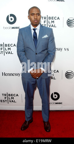 Rapper Nas besucht die Weltpremiere von "Zeit ist Illmatic" die 2014 TriBeCa Film Festival Opening Night. Stockfoto