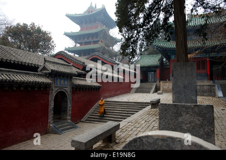 Shaolin-Kloster oder Shaolin Tempel, ein Chán buddhistischer Tempel am Berg Song, in der Nähe von Dengfeng, Zhengzhou, Henan Provinz, China Stockfoto