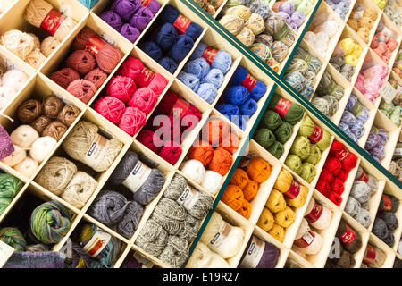coloured balls of wool yarn colours Stockfoto