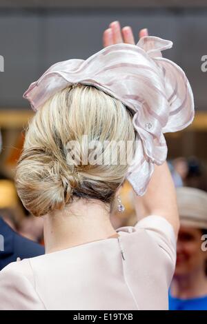 Münster, Deutschland. 27. Mai 2014. König Willem-Alexander und Maxima der Königin der Niederlande zu besuchen das Zentrum für niederländische Philologie in Münster, Deutschland, 27. Mai 2014. Foto: Patrick van Katwijk/Dpa - Niederlande und Frankreich aus - NO-Draht-SERVICE-/ Dpa/Alamy Live News Stockfoto