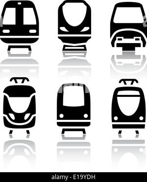 Set von Transport-Icons - Bahn und Tram, Vextor Abbildung Stock Vektor