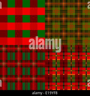 Gesetzt, karierte Muster, Tartan, Stoff Textil, Vektor Stock Vektor