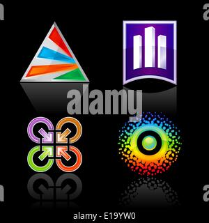 Symbol für Logo entwerfen, auf einem schwarzen Hintergrund gesetzt. Die Embleme für Ihre Business-Logos-design Stock Vektor