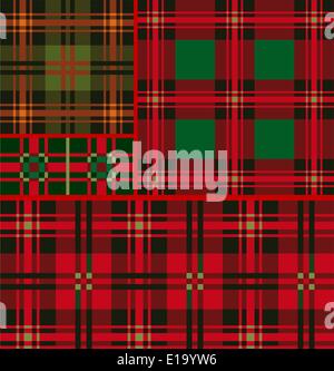 Tartan, karierte Muster, Vektor einstellen Stock Vektor