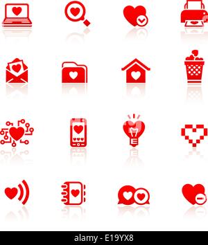 Legen Sie den Valentinstag rote Symbole Stock Vektor