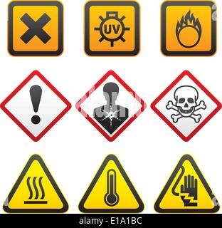 Warnsymbole und Hazard Zeichen-Forth-set Stock Vektor