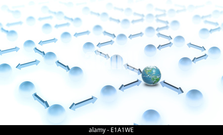 Eine konzeptionelle Netzdarstellung - Business to Business und Networking-Konzept Stockfoto