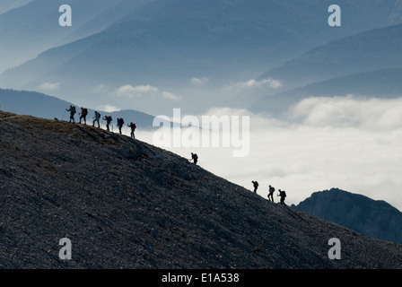 Gruppe von Bergsteigern in Steiermark, Österreich Stockfoto