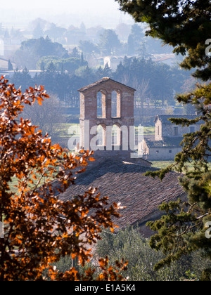 Blick von der Kirche San Claudio, Spello, Umbrien, Italien Stockfoto