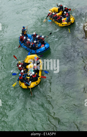 Rafting auf Fluss Salza in Palfau, Steiermark, Österreich Stockfoto