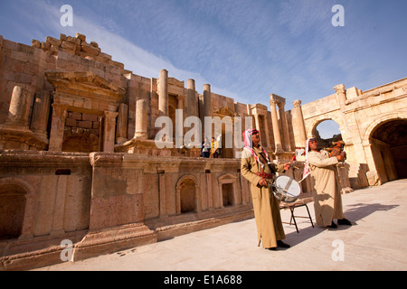 Ruinen der römischen Stadt Gerasa in der Nähe von Jerash, Jordanien Stockfoto