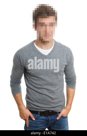 verpixelten Gesicht, Anonymität zu bewahren Stockfoto