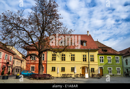 Bild mit mittelalterlichen Zentrum von Sighisoara, aufgenommen am 5. November 2011, touristischen Wahrzeichen von Transsilvanien, Rumänien Stockfoto