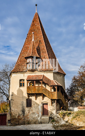 Siebenbürgen, Rumänien. Barockarchitektur Schuhmacher Turm in mittelalterlichen Mauern umgebene Stadt Sighisoara, umgebaut im Jahre 1681 Stockfoto