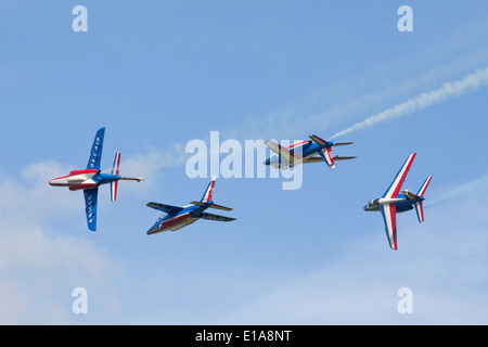 Patroulle de France Kunstflug erklingt in Duxford, England. Stockfoto