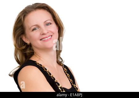 Wirklich, bezaubert Geschäftsfrau Blick in Ihre Augen Lächeln Stockfoto