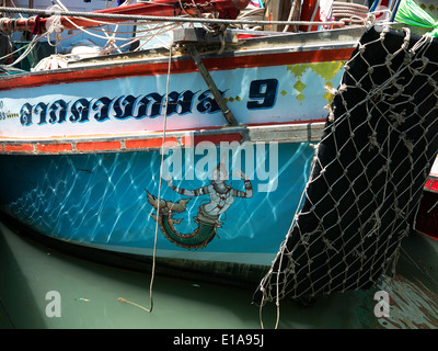 Thailande Port de Peche de Phuket, Fischerei Hafen von Phuket, Boote, Zeichnung, Stockfoto