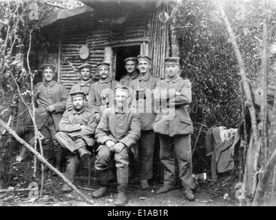 1. Weltkrieg deutsche Soldaten entspannende Freizeit Frankreich WW1 1916 Stockfoto