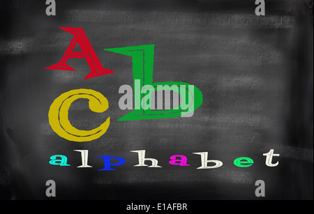 Englisches Alphabet mit Funn Farbe Stockfoto