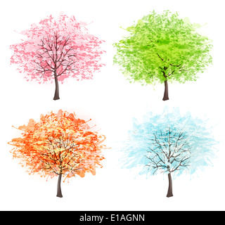 Vier Jahreszeiten - Frühling, Sommer, Herbst, winter. Art-Struktur schön für Ihr Design. Vektor-Illustration. Stockfoto