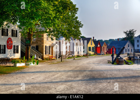 Historischen Hafen Häuser in Mystic Seaport, Connecticut Stockfoto