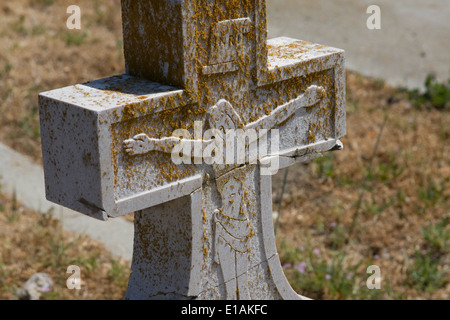 Überqueren Sie Grab Marker in San Juan Bautista, Kalifornien. Stockfoto