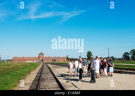 Europa, Polen, Silesia, Oswiecim, Tourist am Auschwitz-Birkenau, deutsche Nazi-Konzentrationslager und Vernichtungslager, Unesco Stockfoto