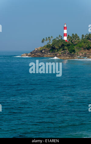 Leuchtturm, Kovalam Beach, Kovalam, Kerala, Indien Stockfoto