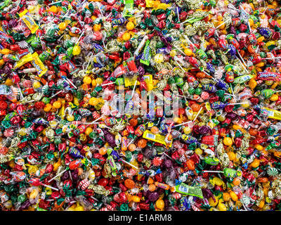 Verschiedenen Bonbons und Lutscher Stockfoto