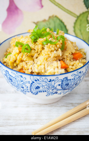 Eine Nahaufnahme von Gemüse gebratener Reis Stockfoto