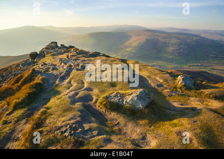 Blick nach Nordwesten vom Zuckerhut, Abergavenny, South Wales. Stockfoto