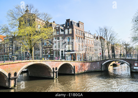 Prinsengracht in Amsterdam Jordaan-Viertel, Noord-Holland, Niederlande Stockfoto