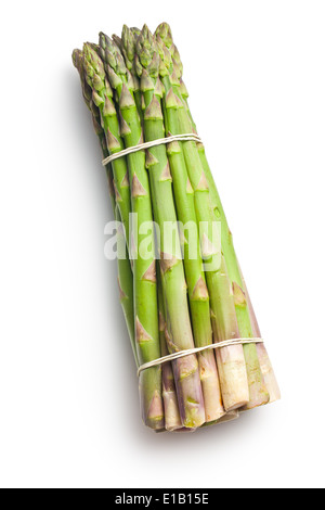 grüner Spargel auf weißem Hintergrund Stockfoto