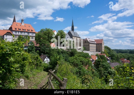 Evangelische Kirche und Gymnasium Marianum Schule, Warburg Stadt, North Rhine-Westphalia, Deutschland, Europa Stockfoto