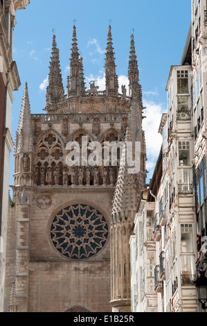 Puerta del Sarmental (13. Jh.), das Burgos Kathedrale, Burgos, Castilla y León, Spanien Stockfoto