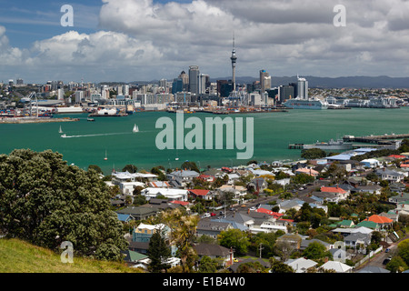 Blick vom Mount Victoria in Devonport auf Auckland Stockfoto