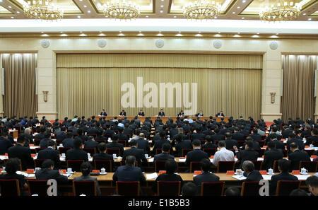 Peking, China. 29. Mai 2014. Die zweite zentrale Arbeit Konferenz über die Entwicklung und Stabilität der Nordwesten Chinas Xinjiang Uygur Autonome Region ist in Peking, Hauptstadt von China, am 28. Mai und 29, 2014 statt. © Pang Xinglei/Xinhua/Alamy Live-Nachrichten Stockfoto