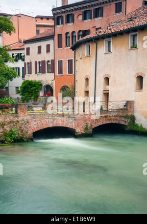 Ansicht von Treviso, die auf der Suche von Ponte Dante nach Norden Stockfoto