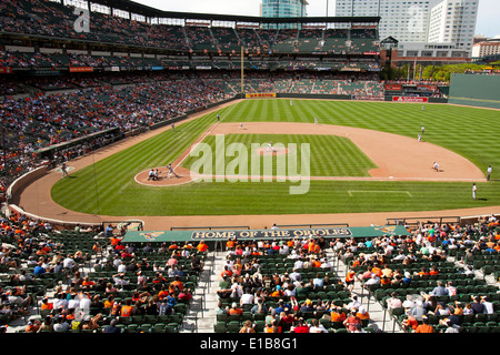 Baltimore Orioles spielen den Detroit Tigers am 15. Juli 2012 im Camden Yards in Baltimore Maryland Stockfoto