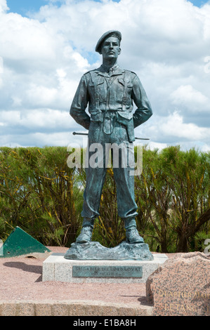 Statue von Brigadegeneral Lord Lovat, Ouistreham, Sword Beach, Website der Normandie Stockfoto