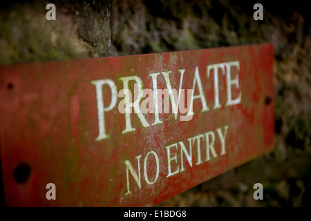 Eine Private kein Eintrag anmelden, West Sussex UK. Stockfoto