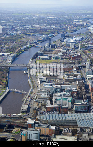 Der Fluss Clyde, Glasgow, Central Scotland, UK, Blick flussabwärts an die SEC Stockfoto