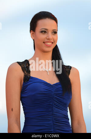 Rust, Deutschland. 29. Mai 2014. Felicia Kitchings aus den USA den zweiten Platz bei der Miss World Cup 2014 Festzug im Europa Park in Rust, Deutschland, 29. Mai 2014. Foto: Patrick Seeger/Dpa/Alamy Live News Stockfoto