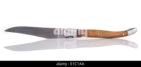 Laguiole Französisch traditionelle Klappmesser auf weiß Stockfoto