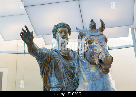 Reiterstatue des Marcus Aurelius, Kapitolinische Museen, Rom, Italien Stockfoto