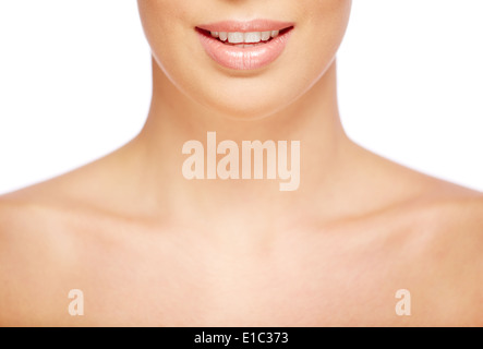 Nahaufnahme des Lächelns der junge schöne Frau Stockfoto