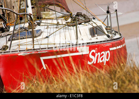 Kleine Boote am Skippool Creek, Fluß Wyre Stockfoto