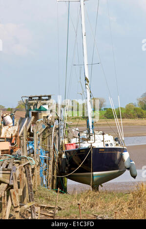 Kleine Boote am Skippool Creek, Fluß Wyre Stockfoto