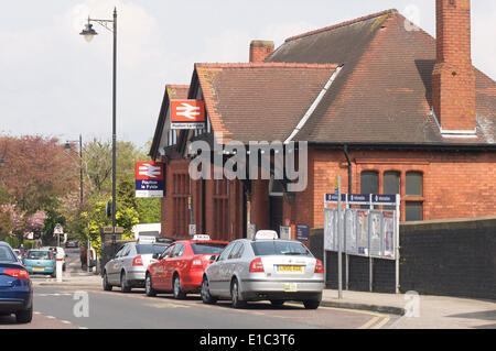 Vor dem Bahnhof Poulton-le-fylde Stockfoto