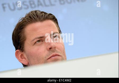 Passeier, Italien. 30. Mai 2014. Torwart Roman Weidenfeller der deutschen Fußball-Nationalmannschaft besucht eine Pressekonferenz auf eine Ausbildung Verbindung bei St. Leonhard in Passeier, Italien, 30. Mai 2014. Deutschlands Fußball Mannschaft bereitet sich auf die kommende FIFA WM 2014 in Brasilien bei einem Trainingslager in Südtirol bis 30. Mai 2014. Foto: Andreas Gebert/Dpa/Alamy Live-Nachrichten Stockfoto